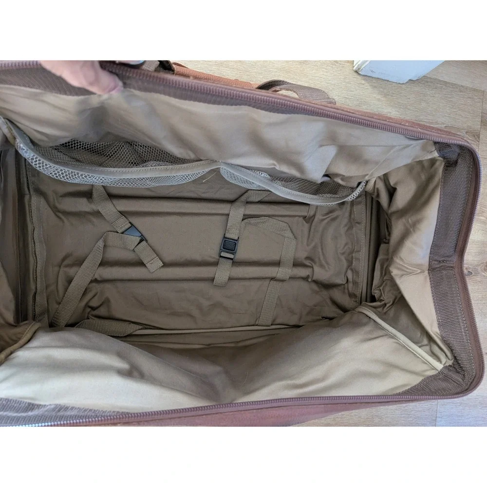 Vintage LL Bean Bag Duffle Weekender Luggage Rolling Bag Leather 80s  24